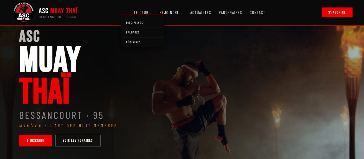 Aperçu du site ASC Muay Thaï