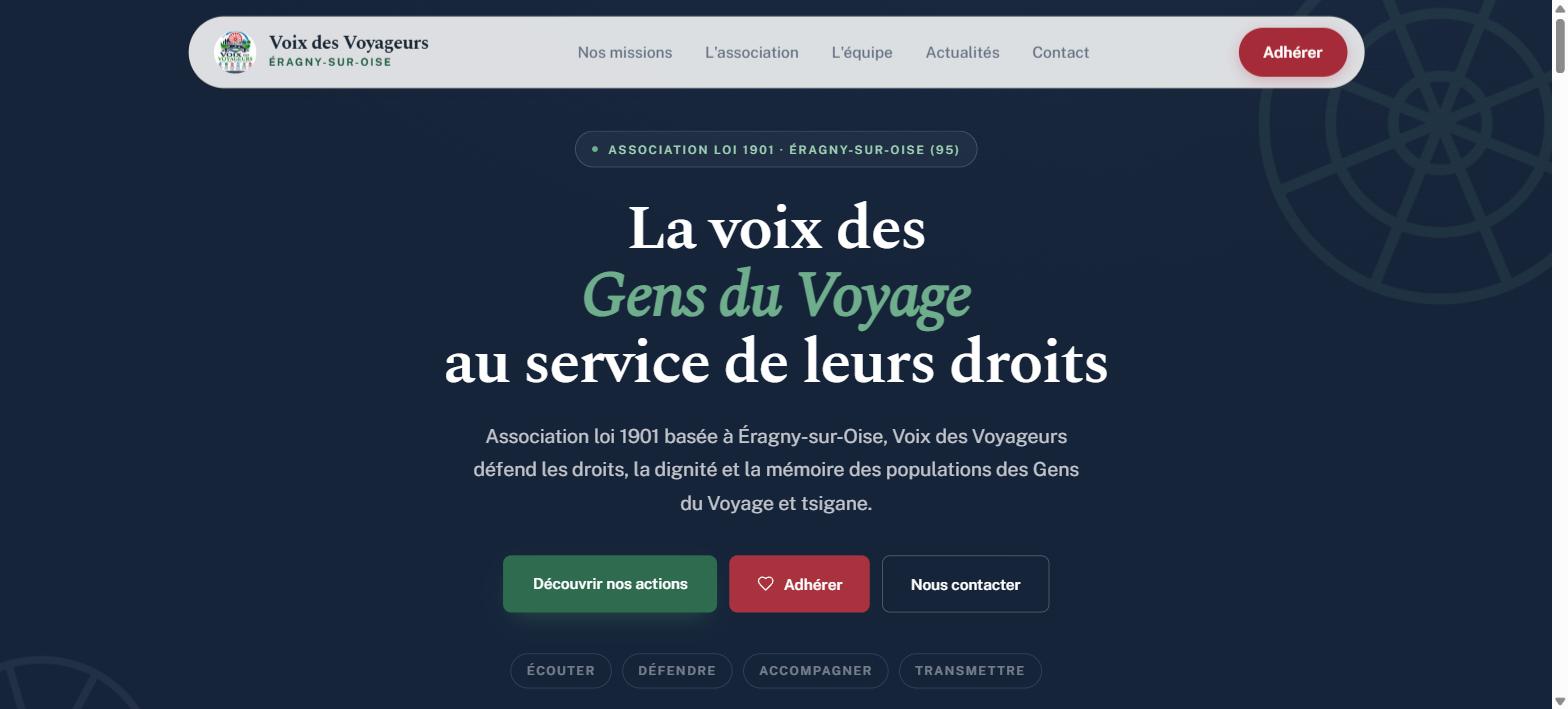 Aperçu du site Voix des Voyageurs